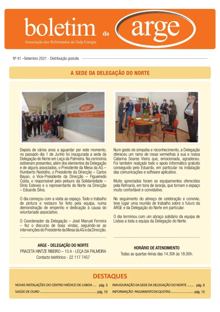 Boletim da ARGE nº 41 – Setembro 2021